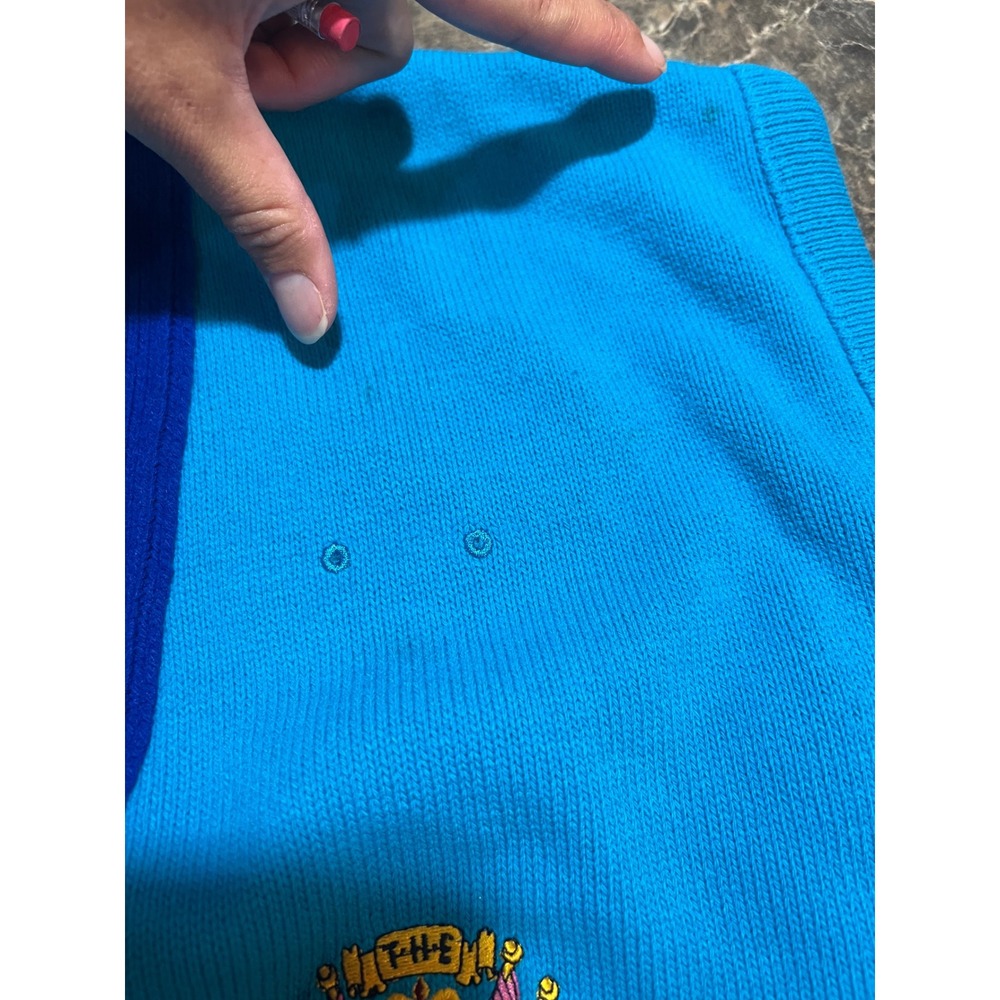 Vintage Disney Store Cast Member Blue V-Neck Sweater Vest Disney Imagemaker 90s - Picture 5 of 10